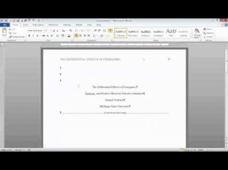 Writing a report in apa format