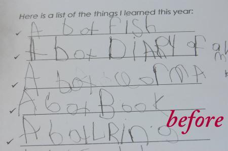 Camp Before & After Photos | Write Now - Handwriting