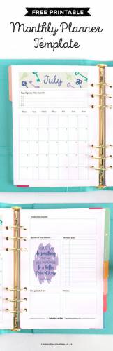 Get a new free printable monthly planner delivered to your