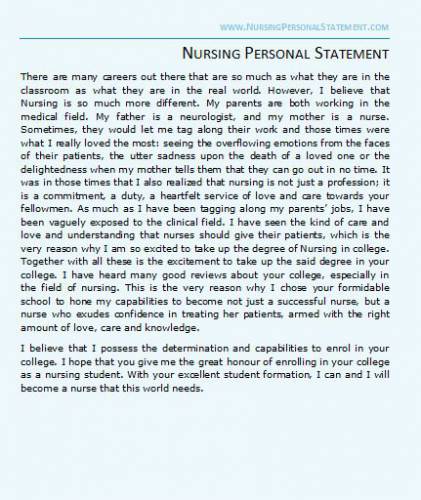 Nursing Personal Statement Samples | Nursing Personal Statement