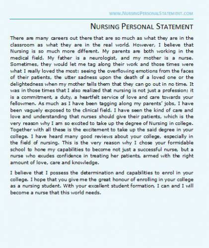 Nursing Personal Statement Samples | Nursing Personal Statement