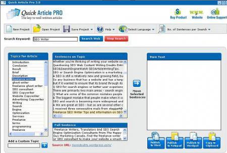 Article writing software